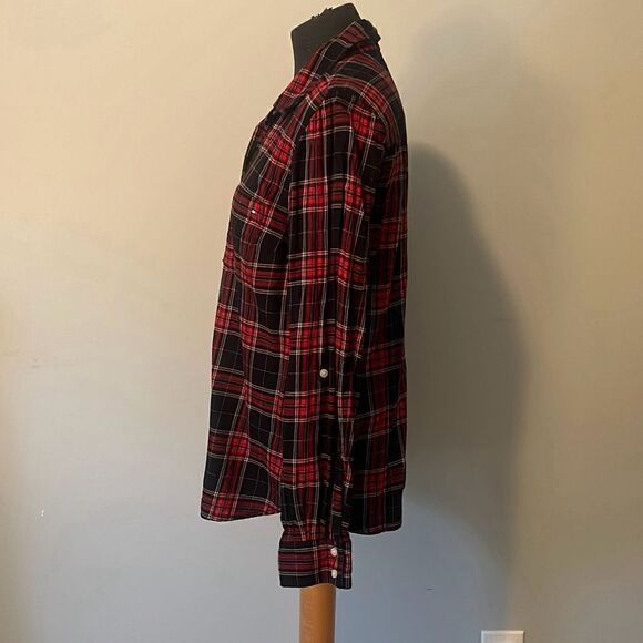 Tommy Hilfiger Women's Multicolor Plaid Long Sleeve Button Up Shirt Medium NWOT - Picture 4 of 9